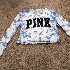 PINK blue/white tie dye long sleeve